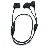 D-Tapt to Two Barrel Female DC 5.5/2.5mm Power Adapter